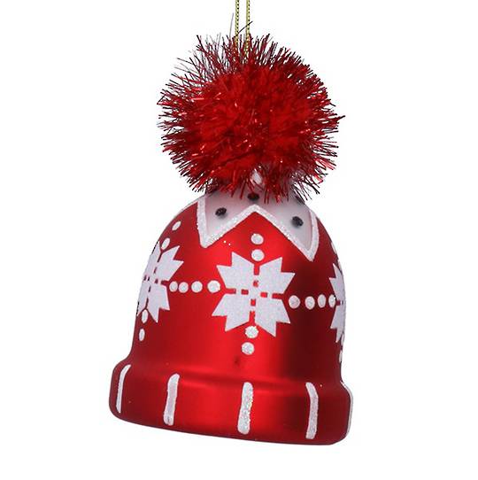 Glass Scandi Hat with Fabric Pom Pom 10cm *ETA Nov